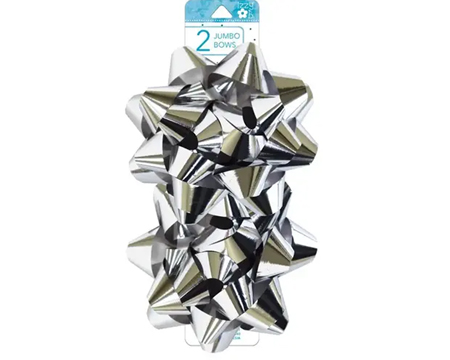 Jumbo Silver Bows - 2 Pack
