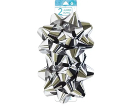 Jumbo Silver Bows - 2 Pack