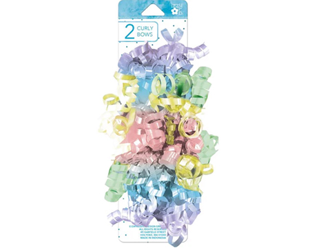 Pastel Curly Bows 2 Pack
