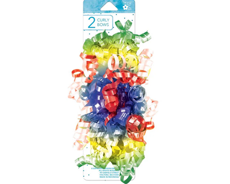 Multicolor Primary Curly Bows 