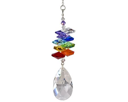 Woodstock Chimes&reg; Crystal Rainbow Cascade Collection� Almond Crystal Suncatcher Wind Chime