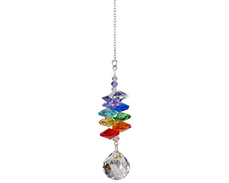 Woodstock Chimes&reg; Crystal Rainbow Cascade Collection� 3.5 in. Ball Crystal Suncatcher Wind Chime