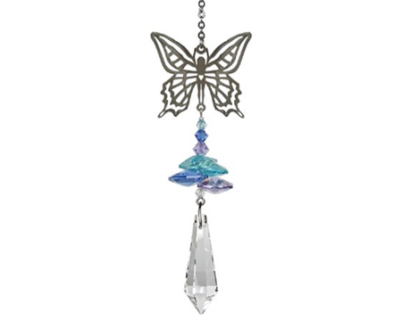 Woodstock Chimes&reg; Rainbow Makers Cascade Collection� 4.5 in. Butterfly Crystal Suncatcher Wind Chime