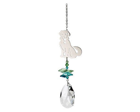 Woodstock Chimes&reg; Rainbow Makers Cascade Collection� 4.5 in. Dogs Crystal Suncatcher Wind Chime