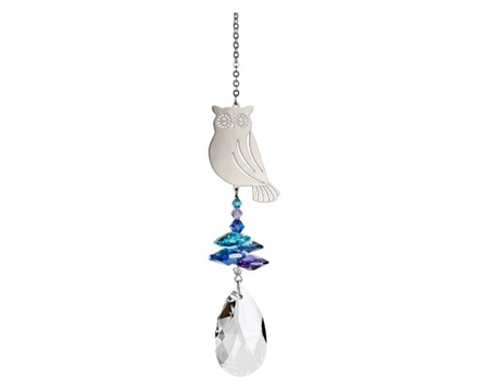 Woodstock Chimes&reg; Rainbow Makers Cascade Collection� 4.5 in. Crystal Owl Fantasy Suncatcher Wind Chi