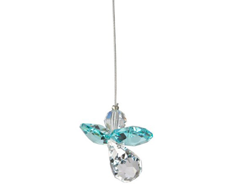 Woodstock Chimes&reg; Crystal Guardian Angel Blue Zircon Suncatcher Wind Chime