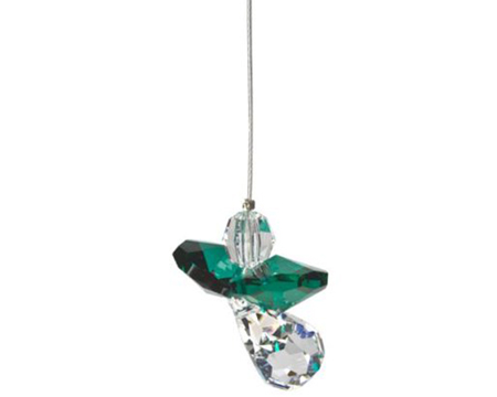 Woodstock Chimes&reg; Crystal Guardian Angel Emerald Suncatcher Wind Chime