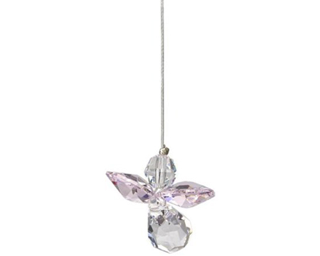 Woodstock Chimes&reg; Crystal Guardian Angel Rose Suncatcher Wind Chime