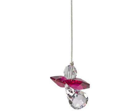 Woodstock Chimes&reg; Crystal Guardian Angel Ruby Suncatcher Wind Chime