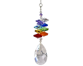 Woodstock Chimes&reg; Crystal Rainbow Cascade Collection� Almond Crystal Suncatcher Wind Chime