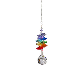 Woodstock Chimes&reg; Crystal Rainbow Cascade Collection� 3.5 in. Ball Crystal Suncatcher Wind Chime