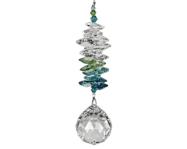 Woodstock Chimes&reg; Rainbow Makers Cascade Collection� 4.5 in. Grand Green Crystal Suncatcher Wind Chi
