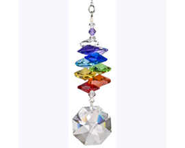 Woodstock Chimes&reg; Rainbow Makers Cascade Collection� 4 in. Octagon Crystal Suncatcher Wind Chime