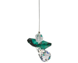 Woodstock Chimes&reg; Crystal Guardian Angel Emerald Suncatcher Wind Chime