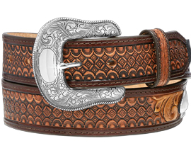 Tony Lama&reg; Men's 32" High Roller Brown Leather Belt