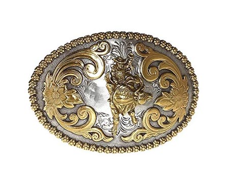 Nocona&reg; Oval Berry Edge Bull Rider Belt Buckle