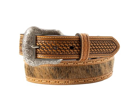 Nocona&reg; Men's Calf Hair Inlay Basketweave Belt 36