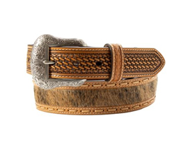 Nocona&reg; Men's Calf Hair Inlay Basketweave Belt 36