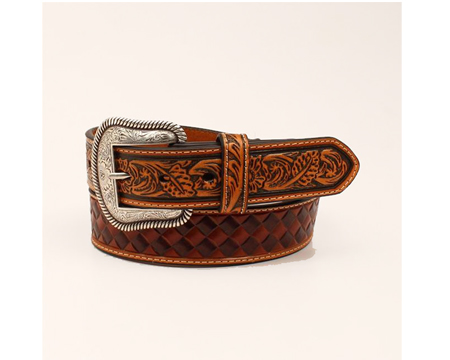 Nocona&reg; Men's Embossed Basketweave Belt 38