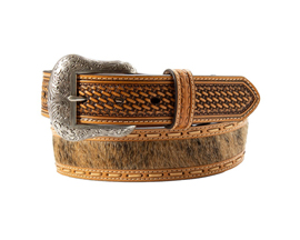 Nocona&reg; Men's Western Calf Hair Inlay Basketweave Belt 46