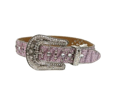 Nocona® Girls Pink Horseshoe Charm and Silver Studs Belt 