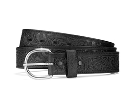Justin&reg; 34 in. Men's Hand Tooled Western Belt Black