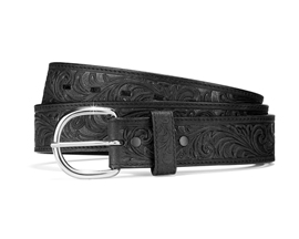 Justin&reg; 38 in. Men's Hand Tooled Western Belt Black