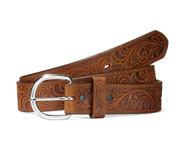 Justin&reg; 36 in. Men's Western Hand Tooled Leather Belt - Brown