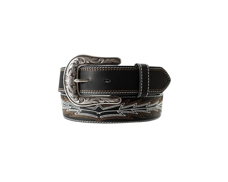 Ariat® Men's Large Casanova Embroidered Boot Stitch Leather Belt - Black