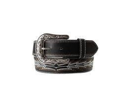 Ariat® Men's Large Casanova Embroidered Boot Stitch Leather Belt - Black