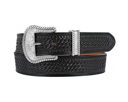 Justin&reg; 34 in. Men's Bronco Basketweave Leather Belt - Black