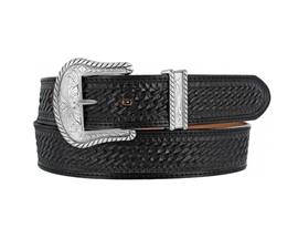 Justin&reg; 34 in. Men's Bronco Basketweave Leather Belt - Black