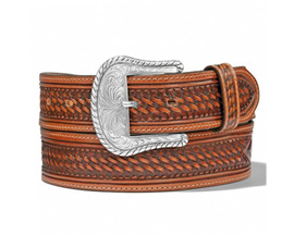 Justin&reg; 34 in. Men's Basic Leather Work Belt Reg & Big Bark - Brown
