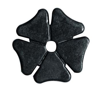 MetaLab® 1-3/8 In. Black Satin Cloverleaf Steel Rowels - Sold as Pair