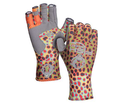 Fish Monkey® Half Finger Guide Gloves - Brown Trout M