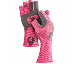 Fish Monkey® Half Finger Guide Gloves - Pink Scales M
