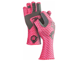 Fish Monkey® Half Finger Guide Gloves - Pink Scales XS
