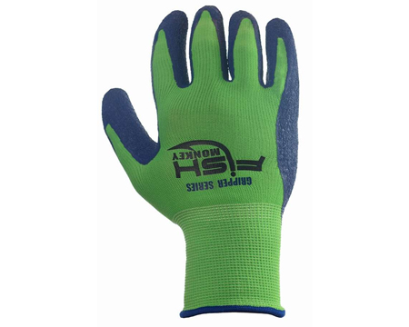 Fish Monkey® Gripper Gloves - Neon Green/Royal L/XL