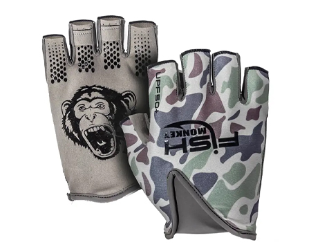 Fish Monkey® Stubby Guide Gloves - Old School Beige L