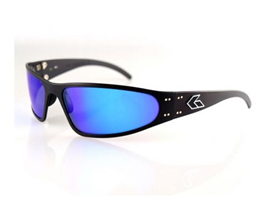 Gatorz Wraptor Sunglasses - Black Frame Blue Mirror