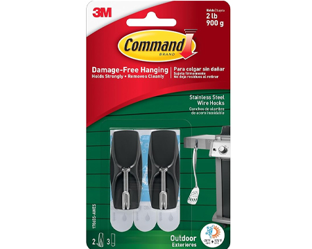 Command&reg; Outdoor Stainless Steel Wire Hooks