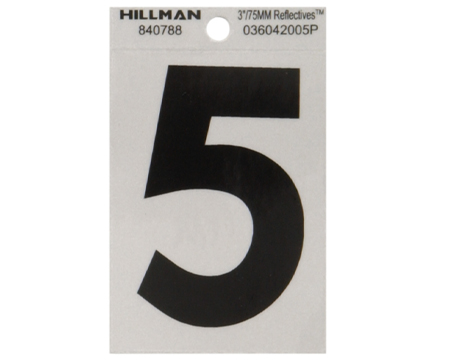 3" Reflective Black Mylar Adhesive Number 5
