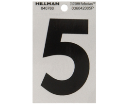 3" Reflective Black Mylar Adhesive Number 5