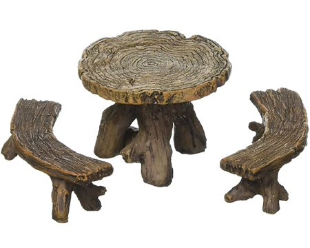 Marshall Home & Garden Fairy Log Table/Benches