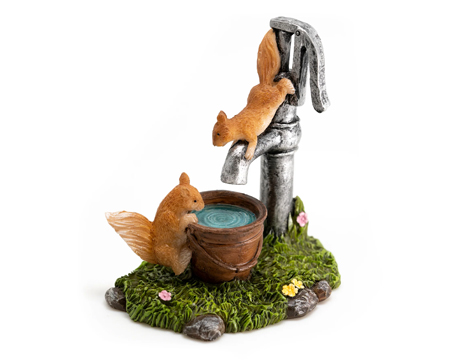 Fairy Garden Curious Squirrels