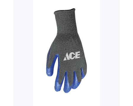 Ace&reg; Large Indoor/Outdoor Coated Work Gloves - Grey/Blue
