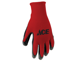 Ace&reg; Large Indoor/Outdoor Coated Work Gloves - Red/Black