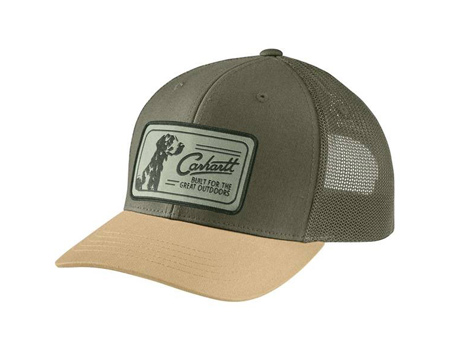 Carhartt&reg; Canvas Mesh-Back Dog Patch Snapback Hat - Dusty Olive