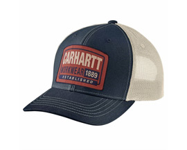 Carhartt&reg; Canvas Mesh-Back Workwear Patch Work Snapback Hat - Navy