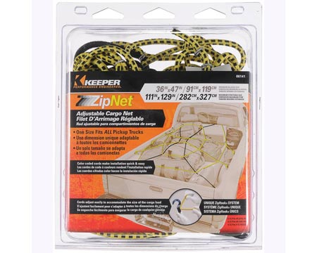 Keeper&reg; 47 in. Adjustable Cargo Zip Net - Black/Yellow